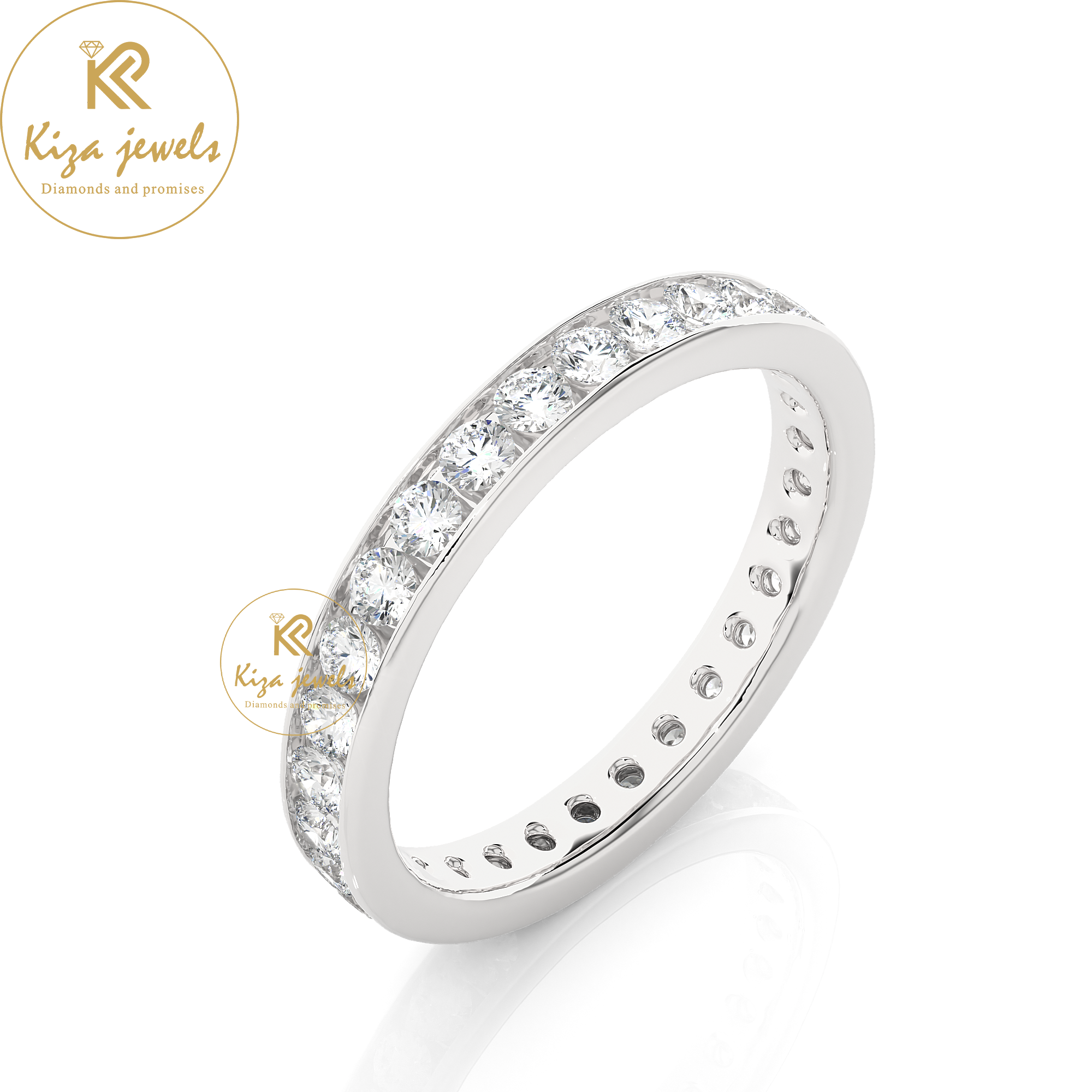 1.04 TDW Round Cut Women's Diamond Full Eternity Band