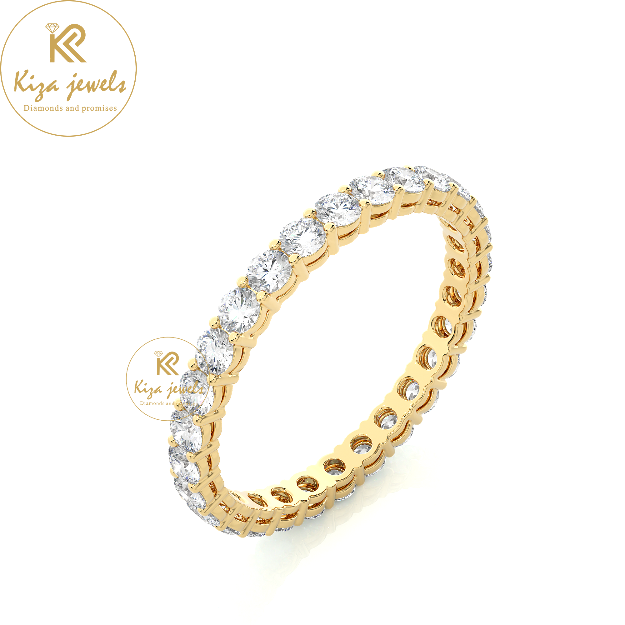 1.12 TDW Round Cut Women's Diamond Full Eternity Band