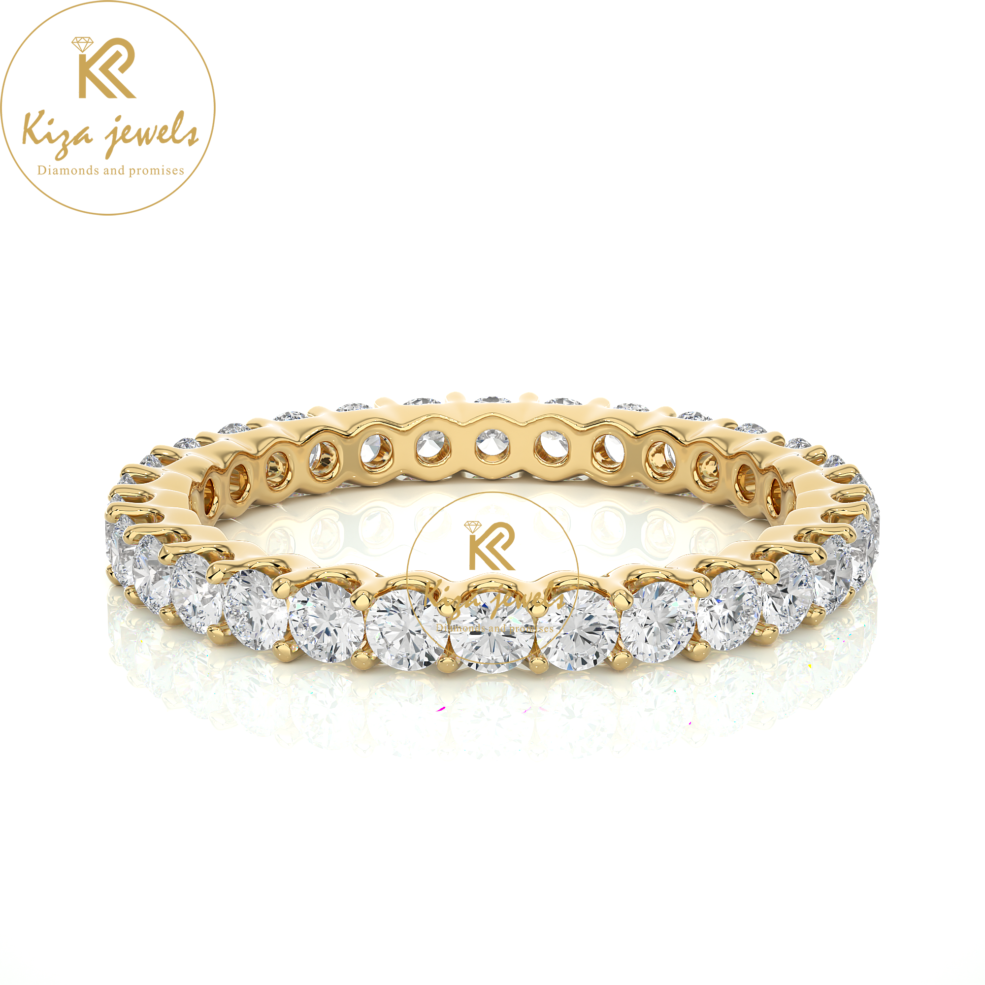 1.20 TDW Round Cut Women's Diamond Full Eternity Band