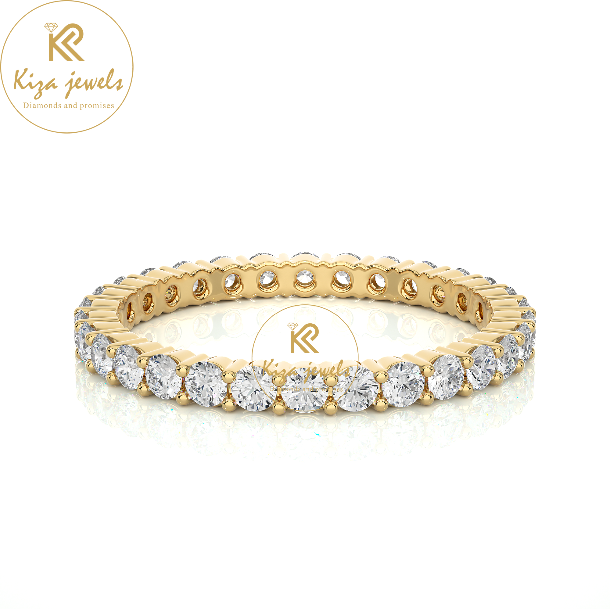 0.90 TDW Round Cut Women's Diamond Full Eternity Band