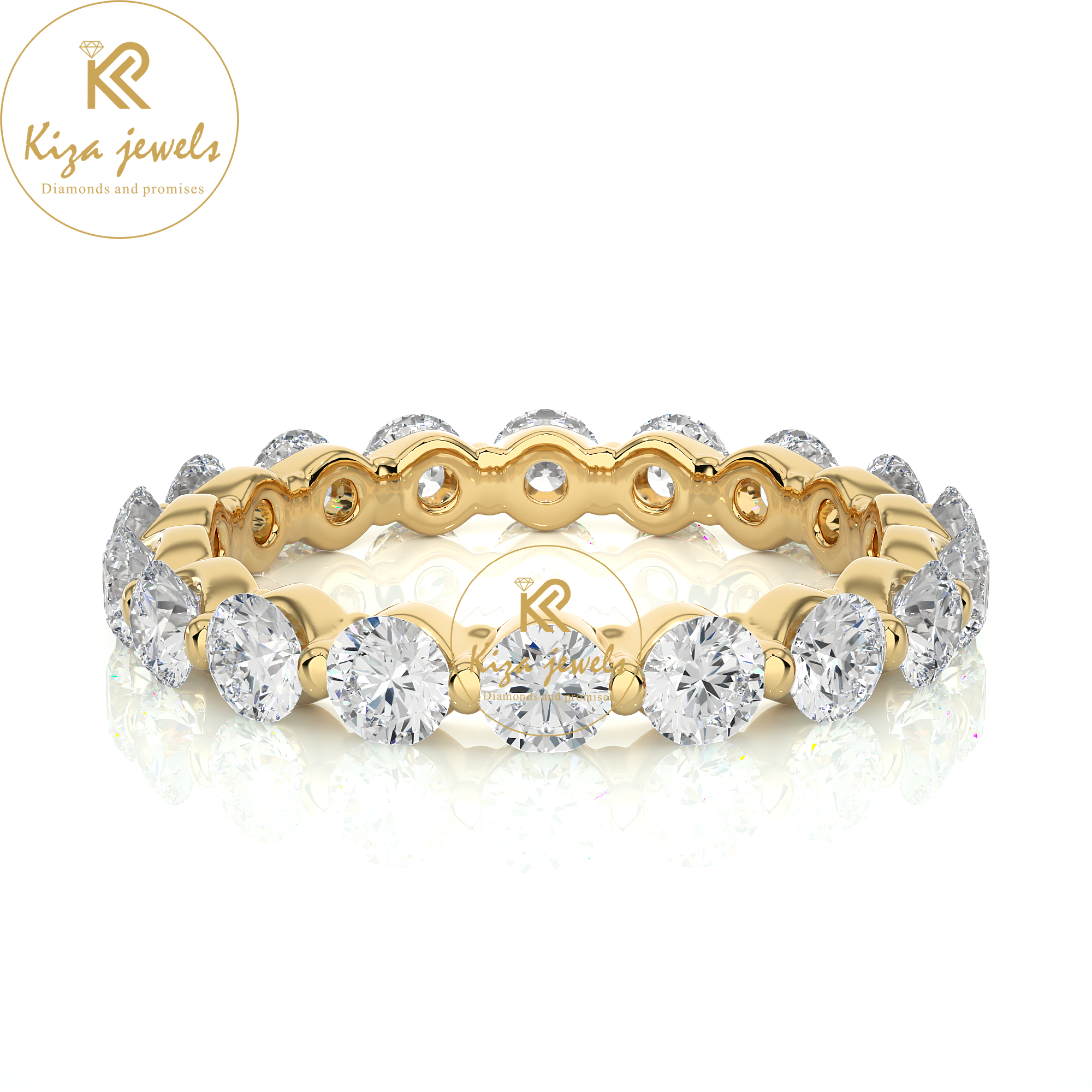 2.01 TDW Round Cut Women's Diamond Eternity Band