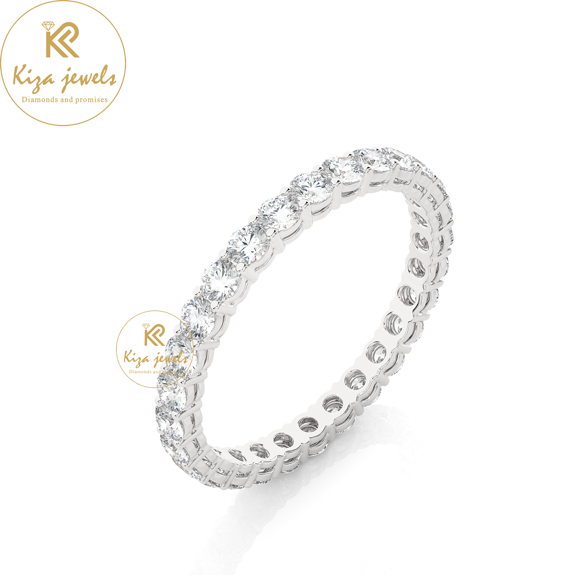 1.12 TDW Round Cut Women's Diamond Full Eternity Band