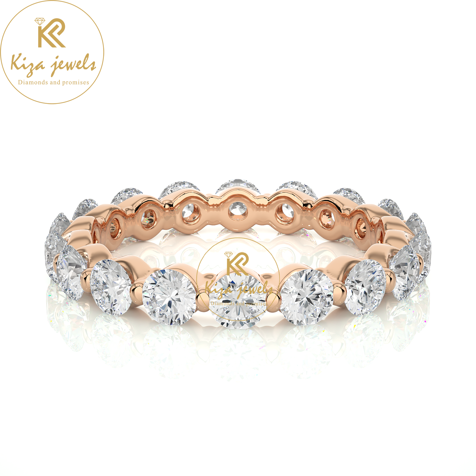 2.01 TDW Round Cut Women's Diamond Eternity Band