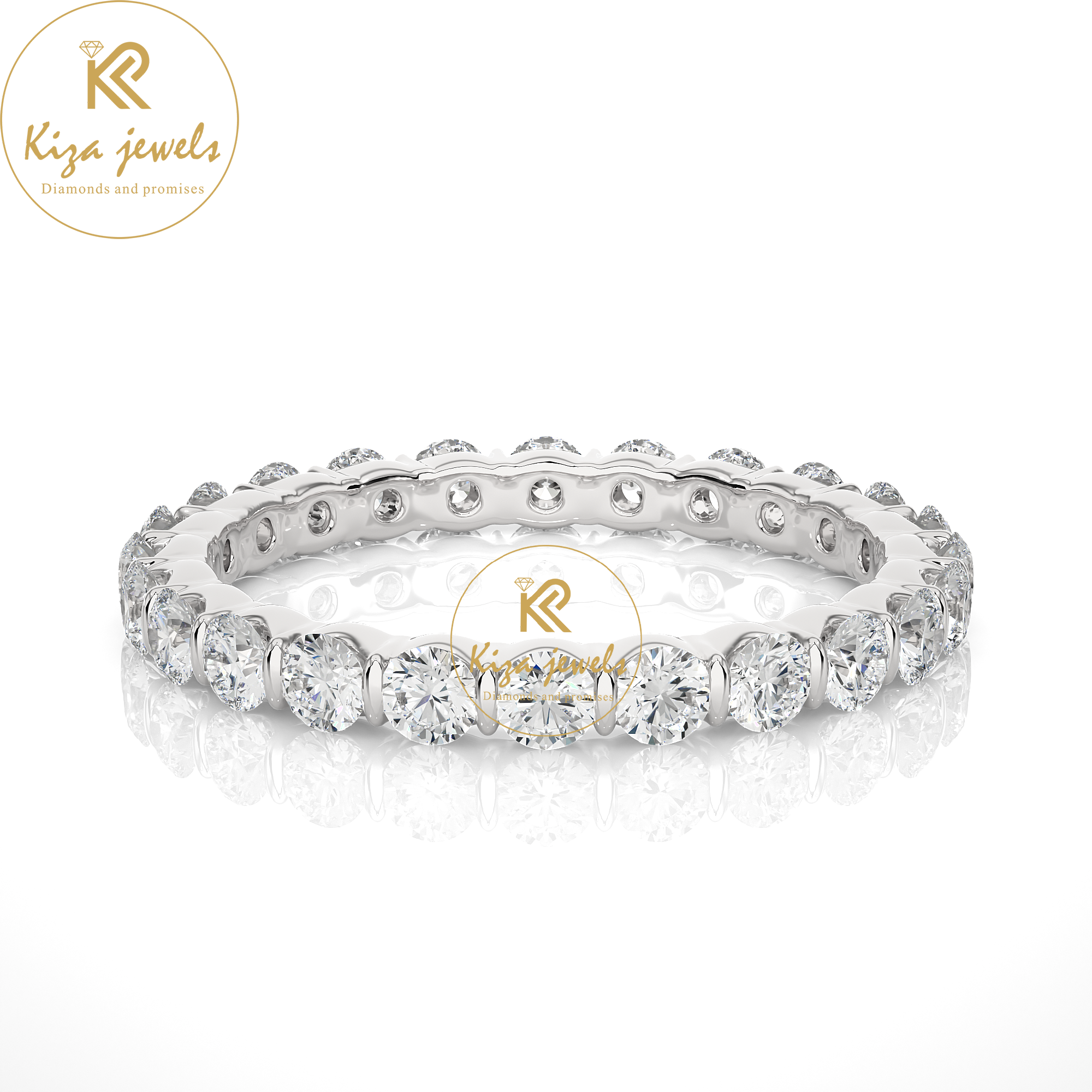 1.09 TDW Round Cut Women's Diamond Eternity  Band