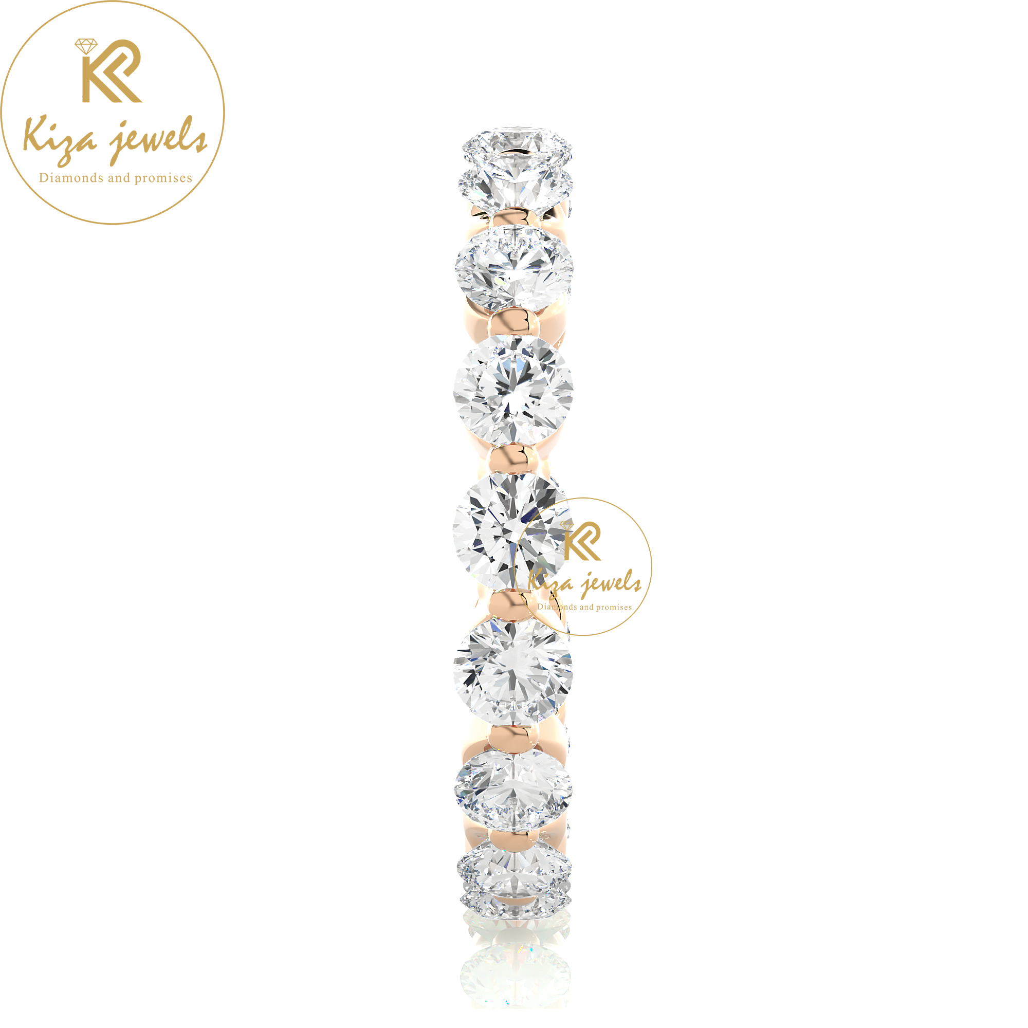 2.01 TDW Round Cut Women's Diamond Eternity Band