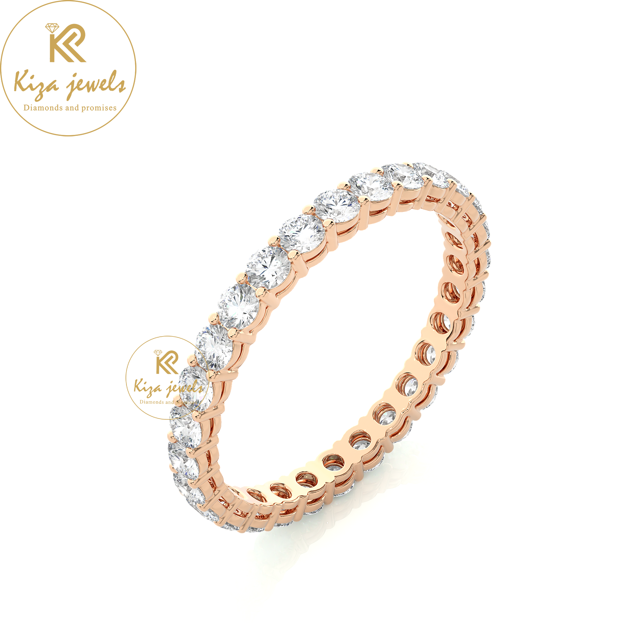 1.12 TDW Round Cut Women's Diamond Full Eternity Band