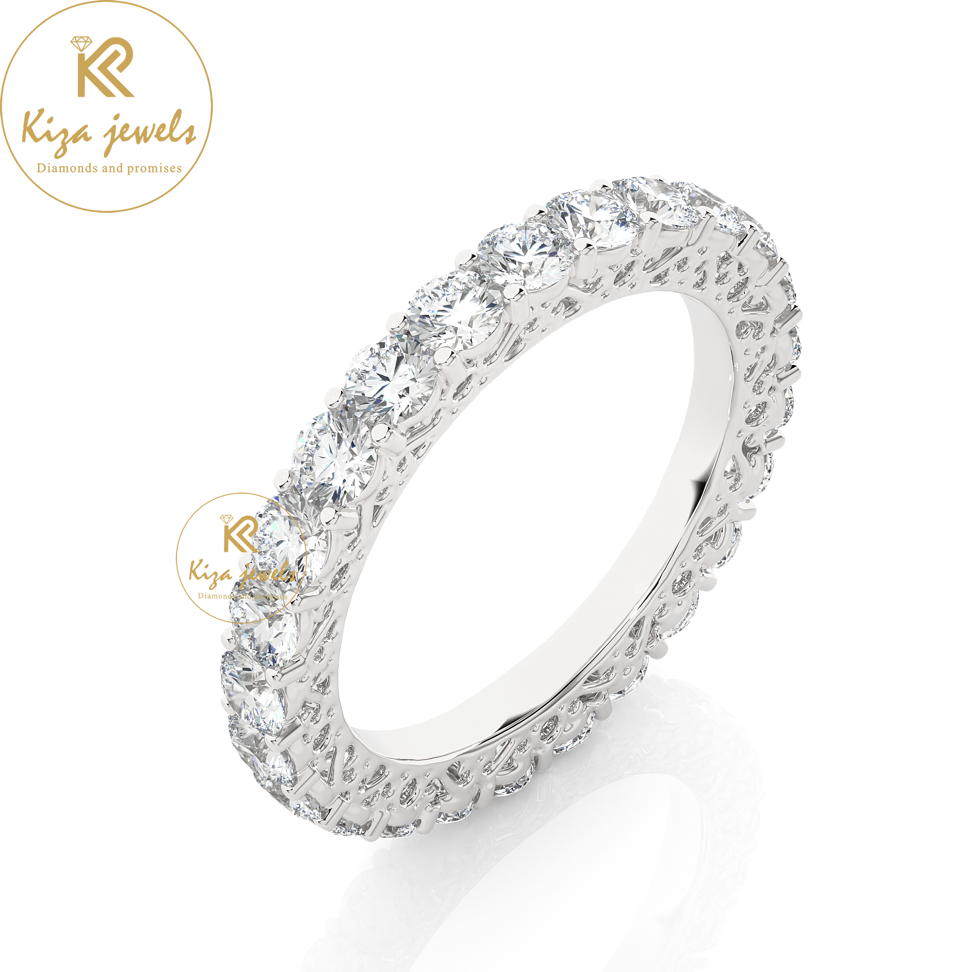 2.28 TDW Round Cut Women's Diamond Band