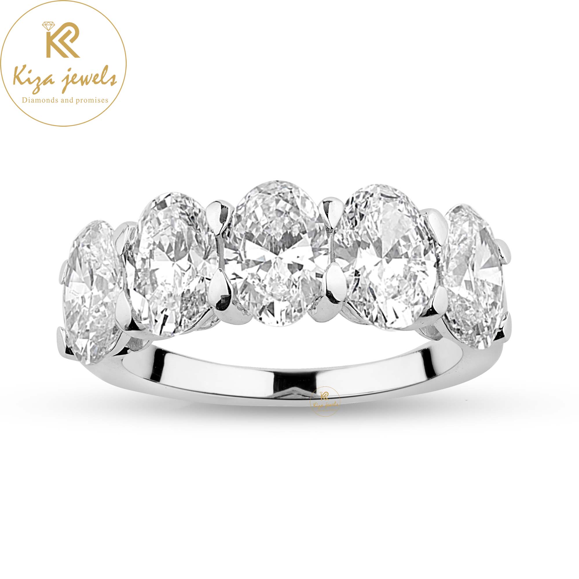 5.10 TDW Oval Cut Diamond Eternity Band