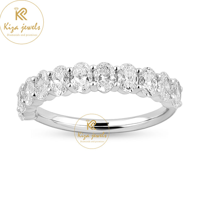 1.92 TDW Oval Cut Women's Diamond Half Eternity Band