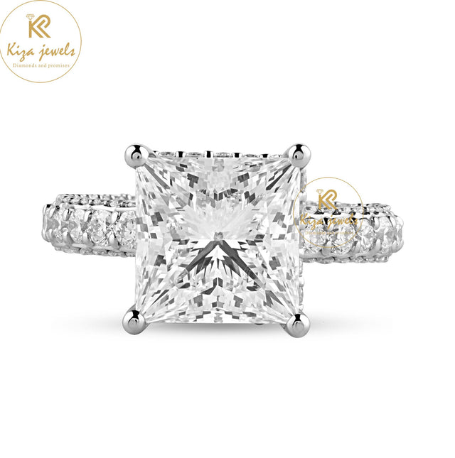 7.25 TDW Princess & Round Cut Diamond Halo Ring