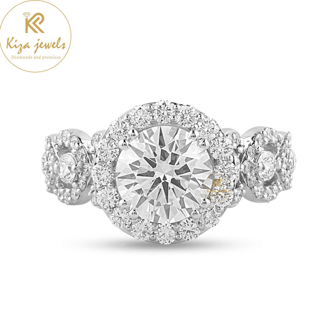 3.26 TDW Round Cut Diamond Halo Ring