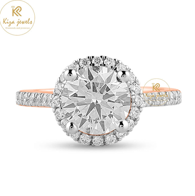 2.71 TDW Round Cut Women's Halo Diamond Ring