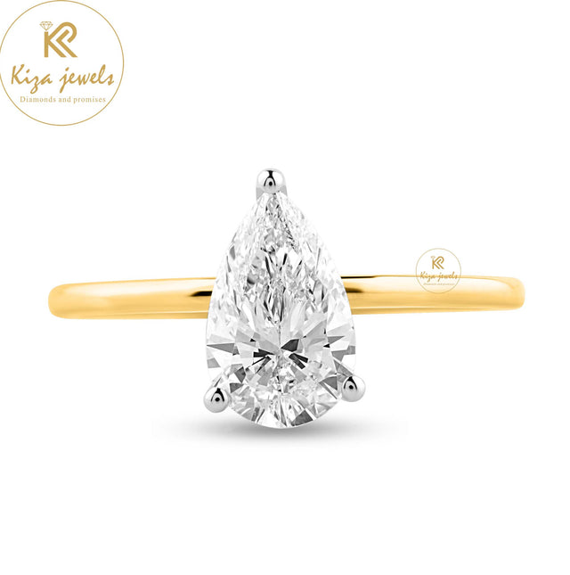 1.28 TDW Pear & Round Cut Diamond Halo Ring