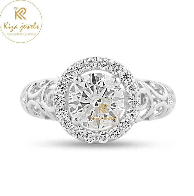 2.062 TDW Round Cut Women's Diamond Halo Ring