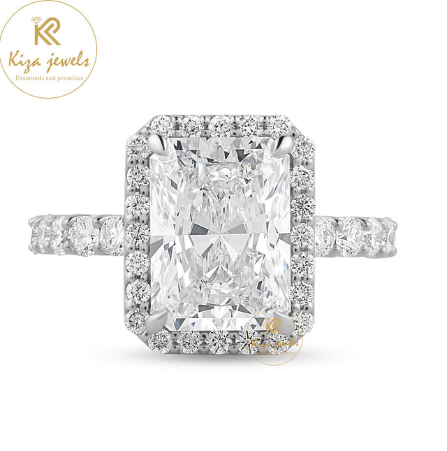 3.91 TDW Radiant & Round Cut Diamond Halo Ring