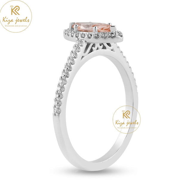 0.92 TDW Round & Marquise Cut Diamond Halo Ring