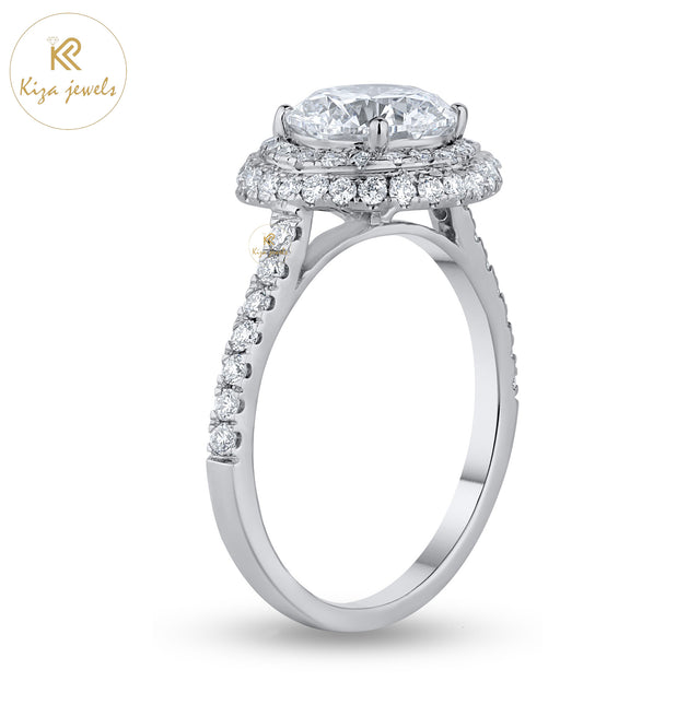 2.036 TDW Round Cut Women's Halo Diamond Ring