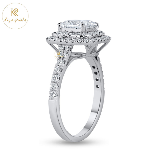 1.40 TDW Round & Princess Cut Women's Engagement Diamond Ring