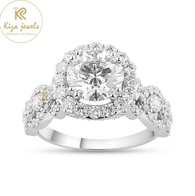 3.26 TDW Round Cut Diamond Halo Ring