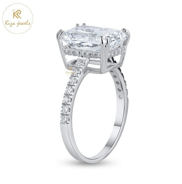 4.30 TDW Radiant Cut Diamond White Gold Hidden Halo Ring