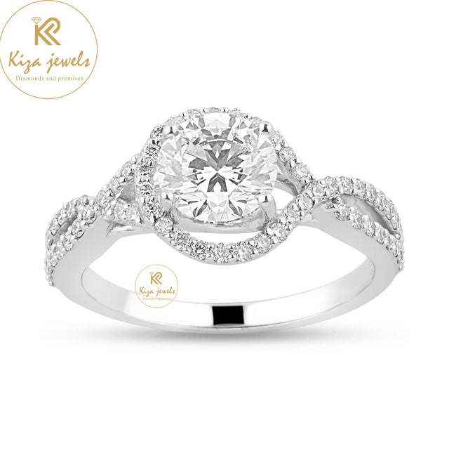 1.19 TDW Round Cut Women's Halo Diamond Ring