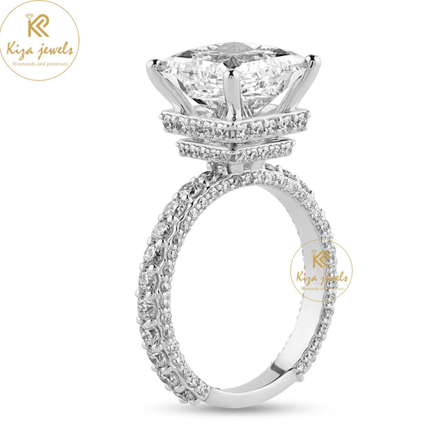 7.25 TDW Princess & Round Cut Diamond Halo Ring