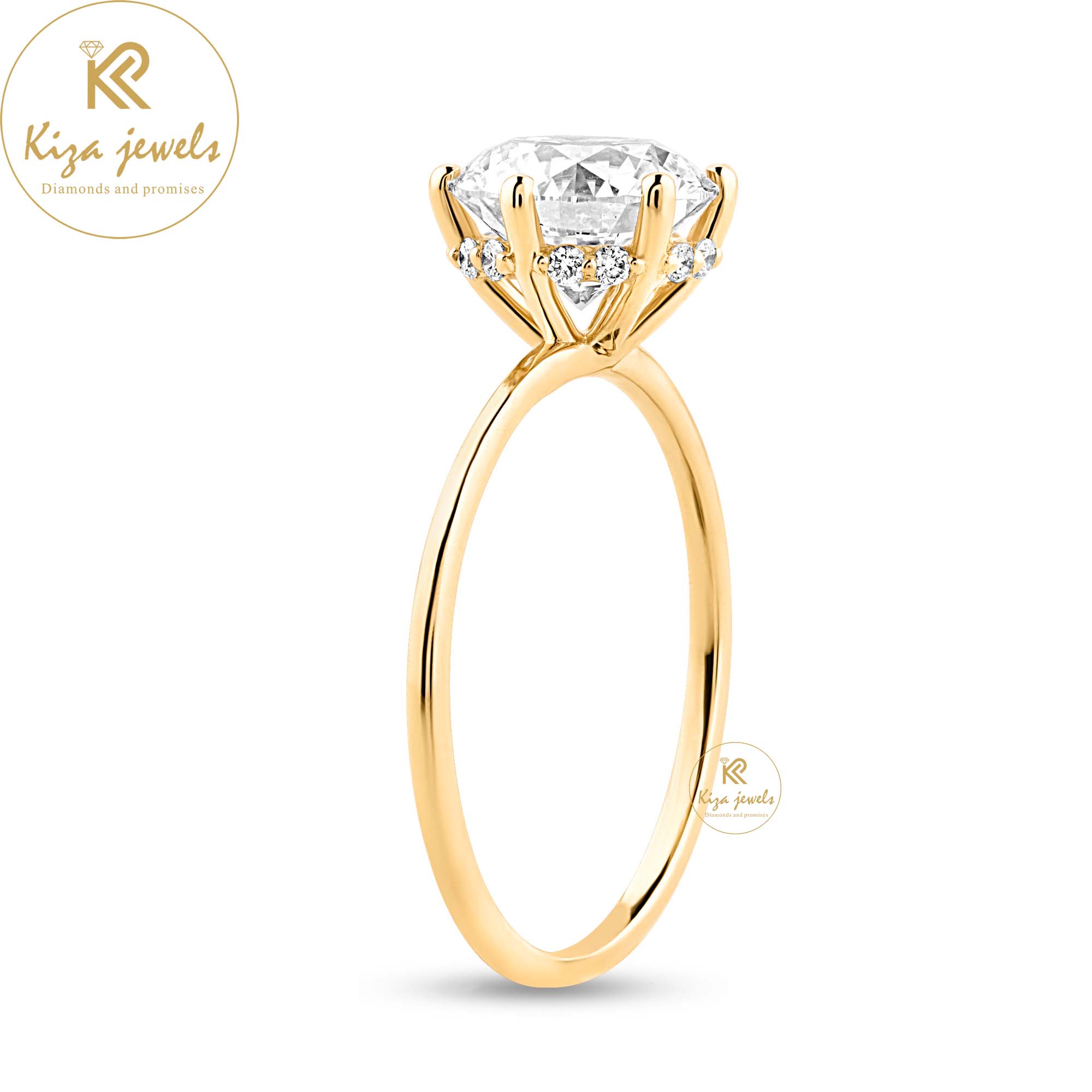 1.36 TDW Round Cut Diamond Women's Halo Ring