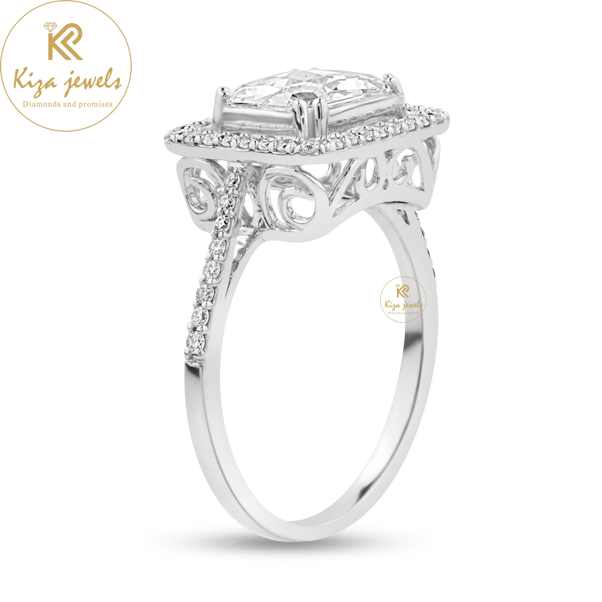 1.09 TDW Rose Cut & Round Cut Women's Engagement Diamond Ring