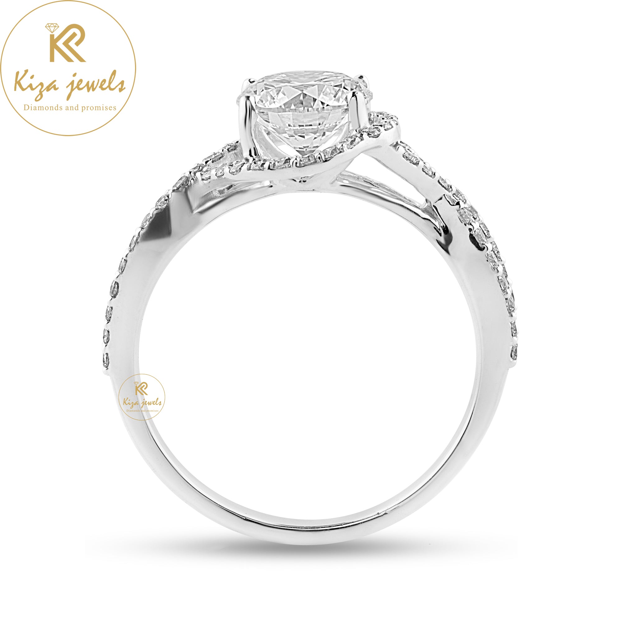 1.19 TDW Round Cut Women's Halo Diamond Ring