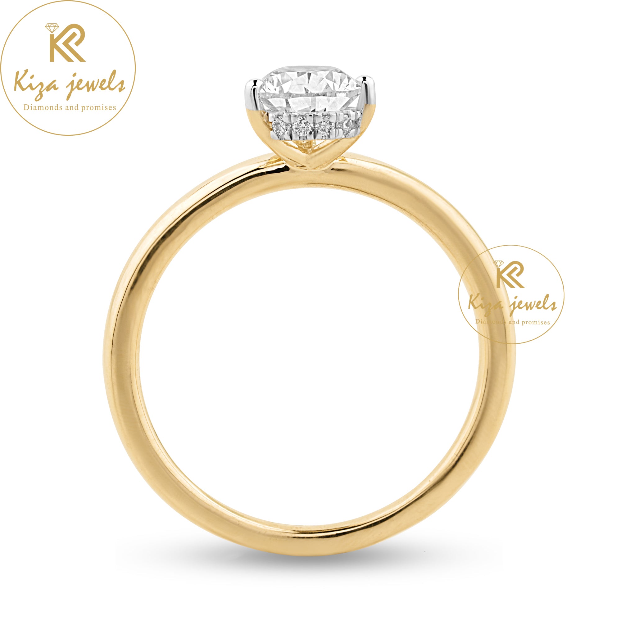 1.05 TDW Pear & Round Cut Women's Diamond Solitaire  Ring