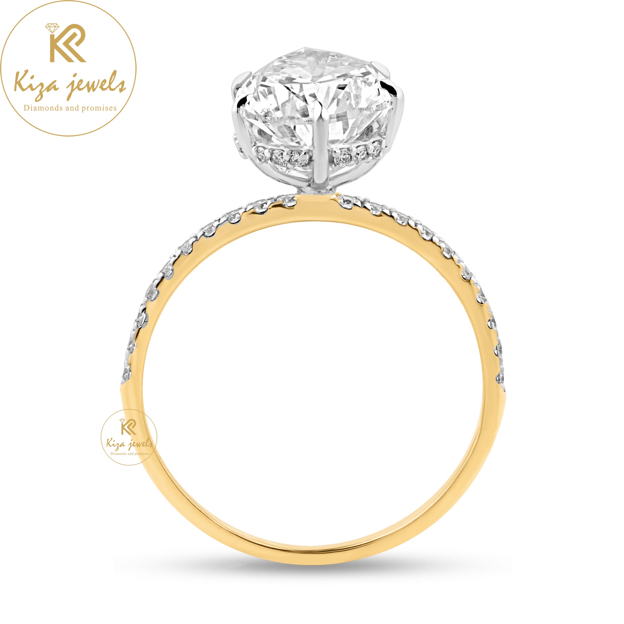 3.66 TDW Pear & Round Cut Diamond Women Halo Ring