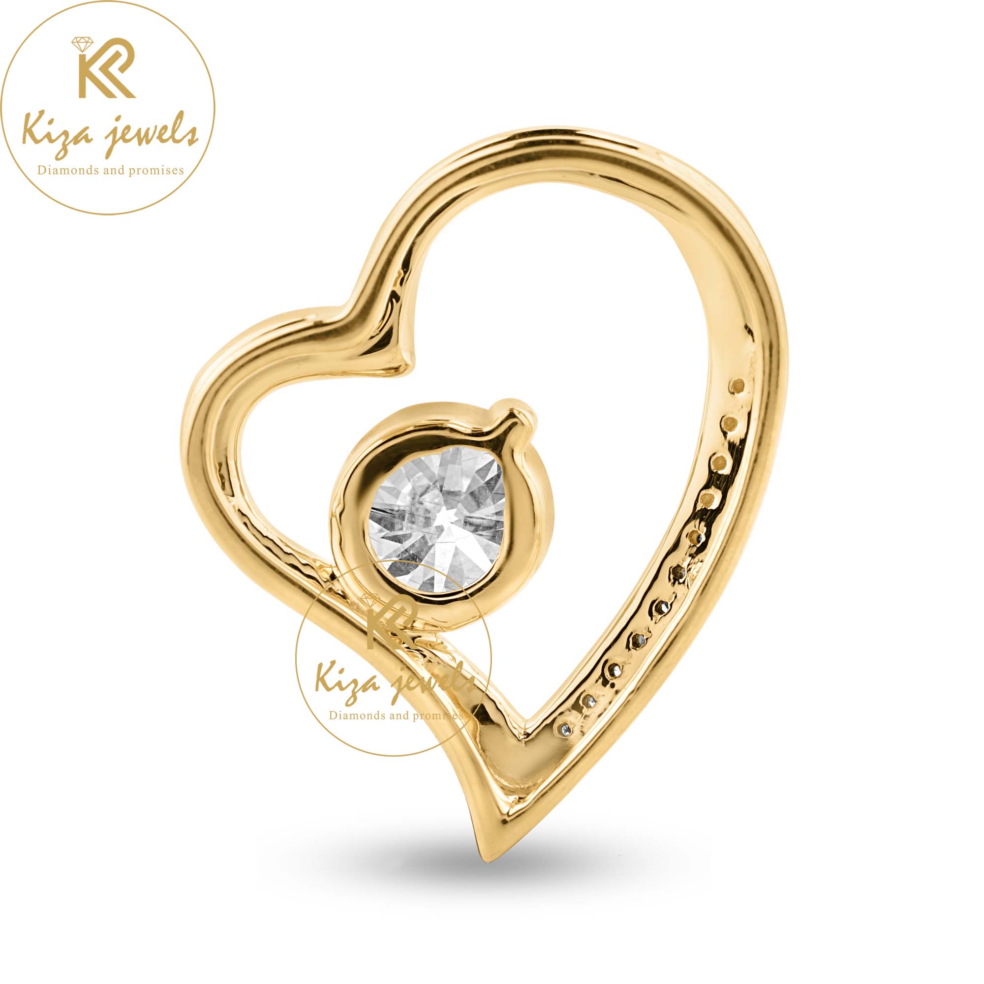 1.055 TDW Round Cut Diamond Heart Pendant