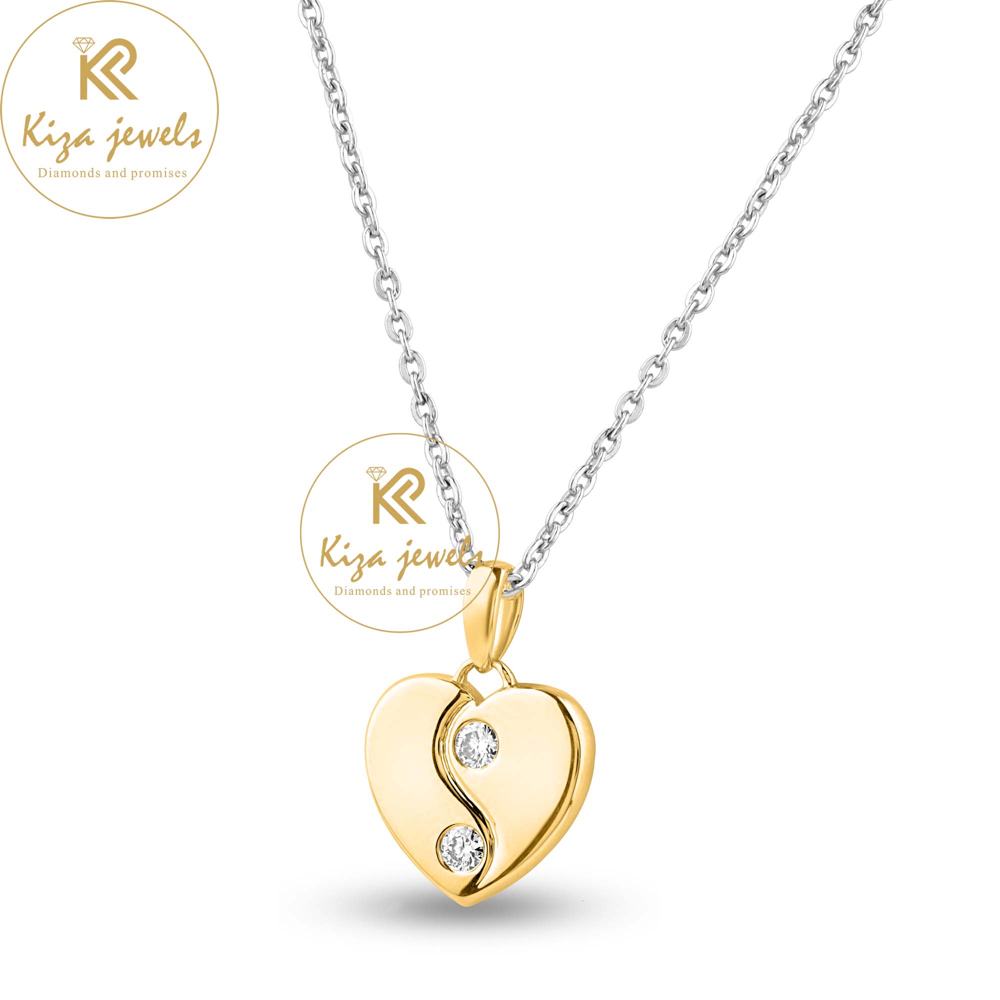 0.10 TDW Round Cut Diamond Heart Pendant With Chain