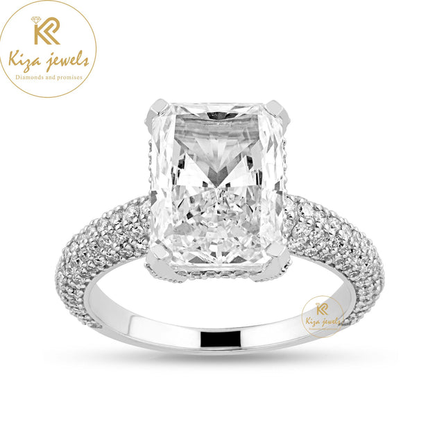 6.21 TDW Radiant & Round Cut Women's Diamond Halo ring