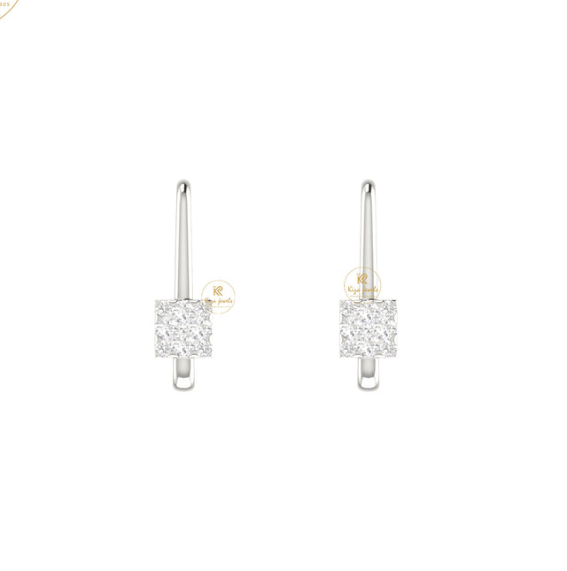 0.19 TDW Round Cut Diamond Women's Hoop Earring