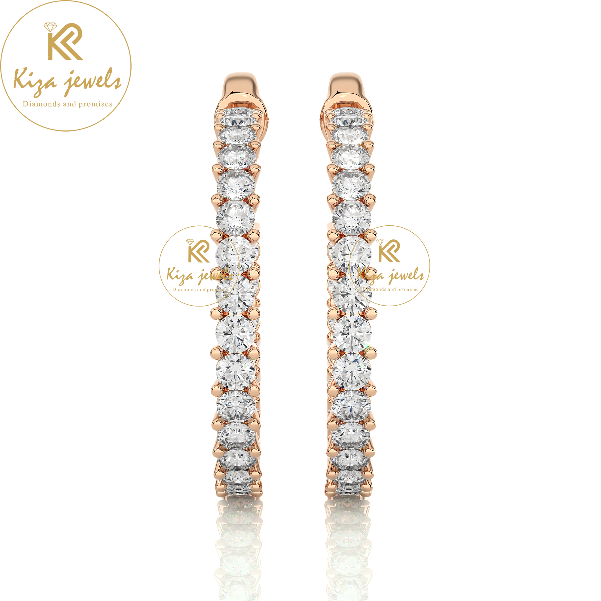 0.92 TDW Round Cut Diamond Women's Hoop Earring