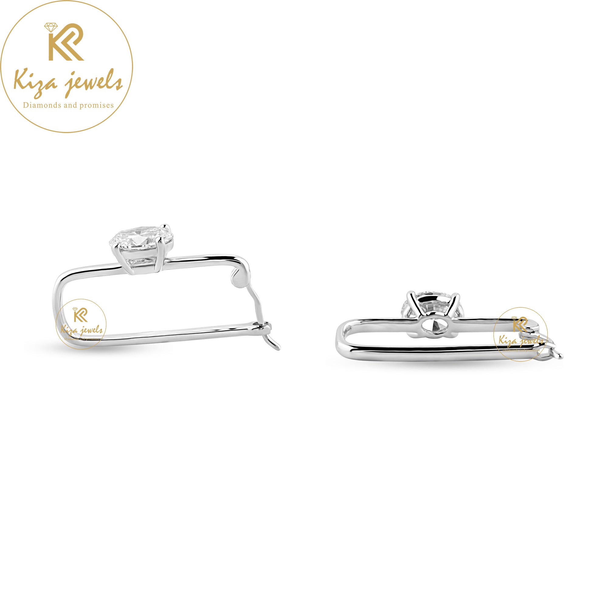 1.00 TDW Oval Cut Diamond Hoop Earring