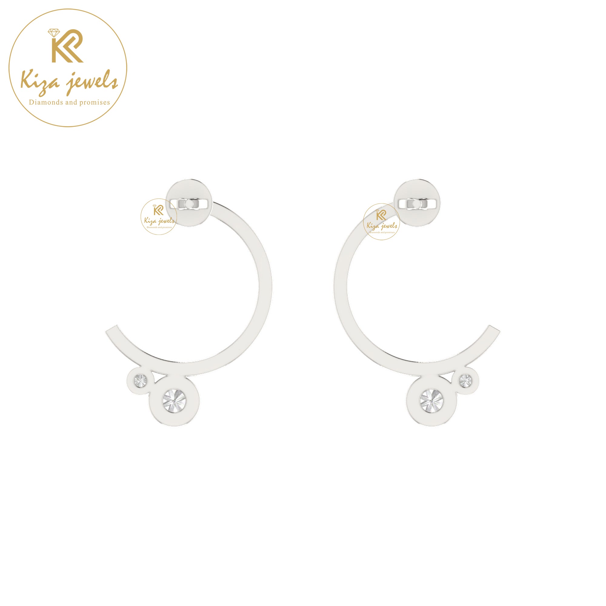 0.13 TDW Round Cut Diamond Women's Hoop Earring