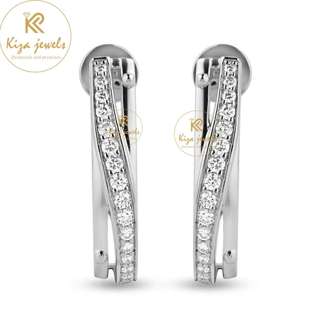 0.434 TDW Round Cut Diamond Stud Earring