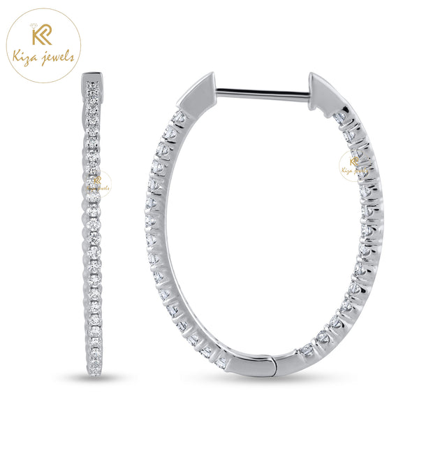 4.80 TDW Round Cut Diamond Hoop Earring