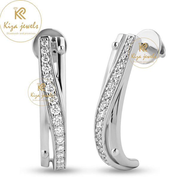 0.434 TDW Round Cut Diamond Stud Earring