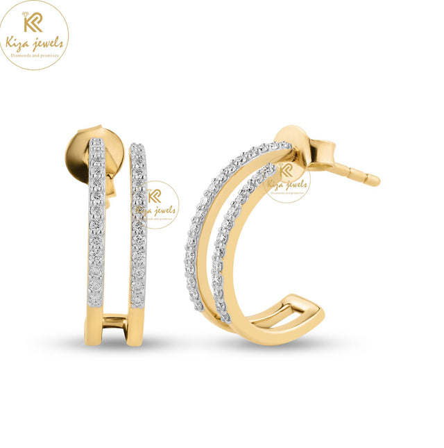 0.22 TDW Round Cut Diamond Hoop Earring