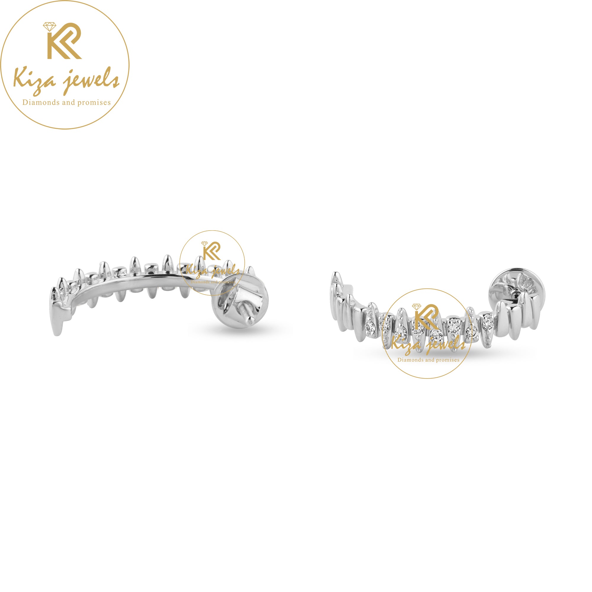 0.16 TDW Round Cut Diamond Hoop Earring