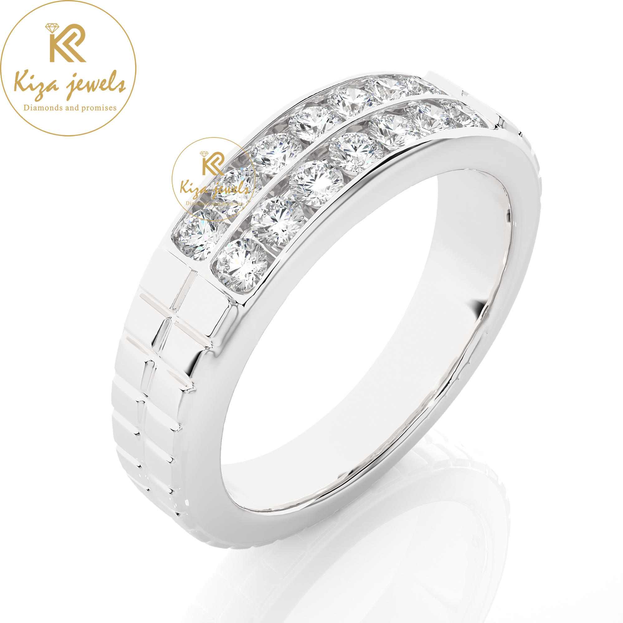 0.82 TDW Round Cut Diamond Men's Band Ring