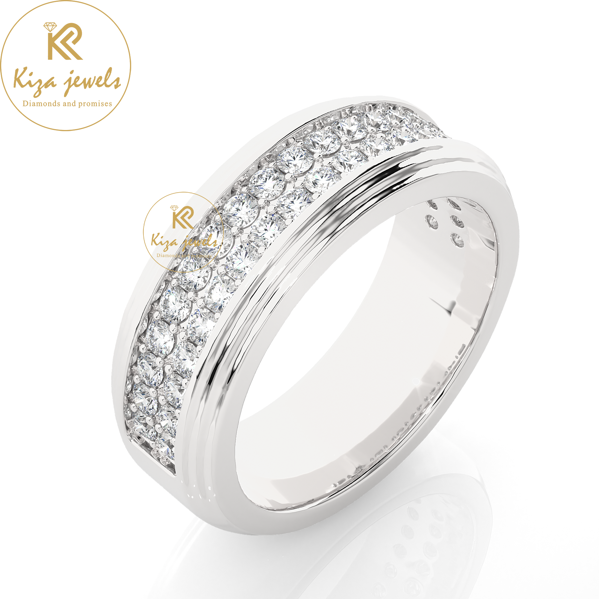 1.03 TDW Round Cut Diamond Men's Band Ring