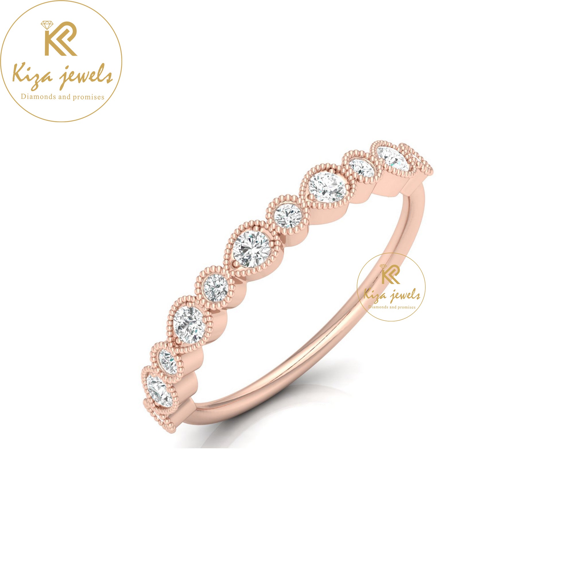 0.29 TDW Round Cut Women's Minimalist Diamond Ring