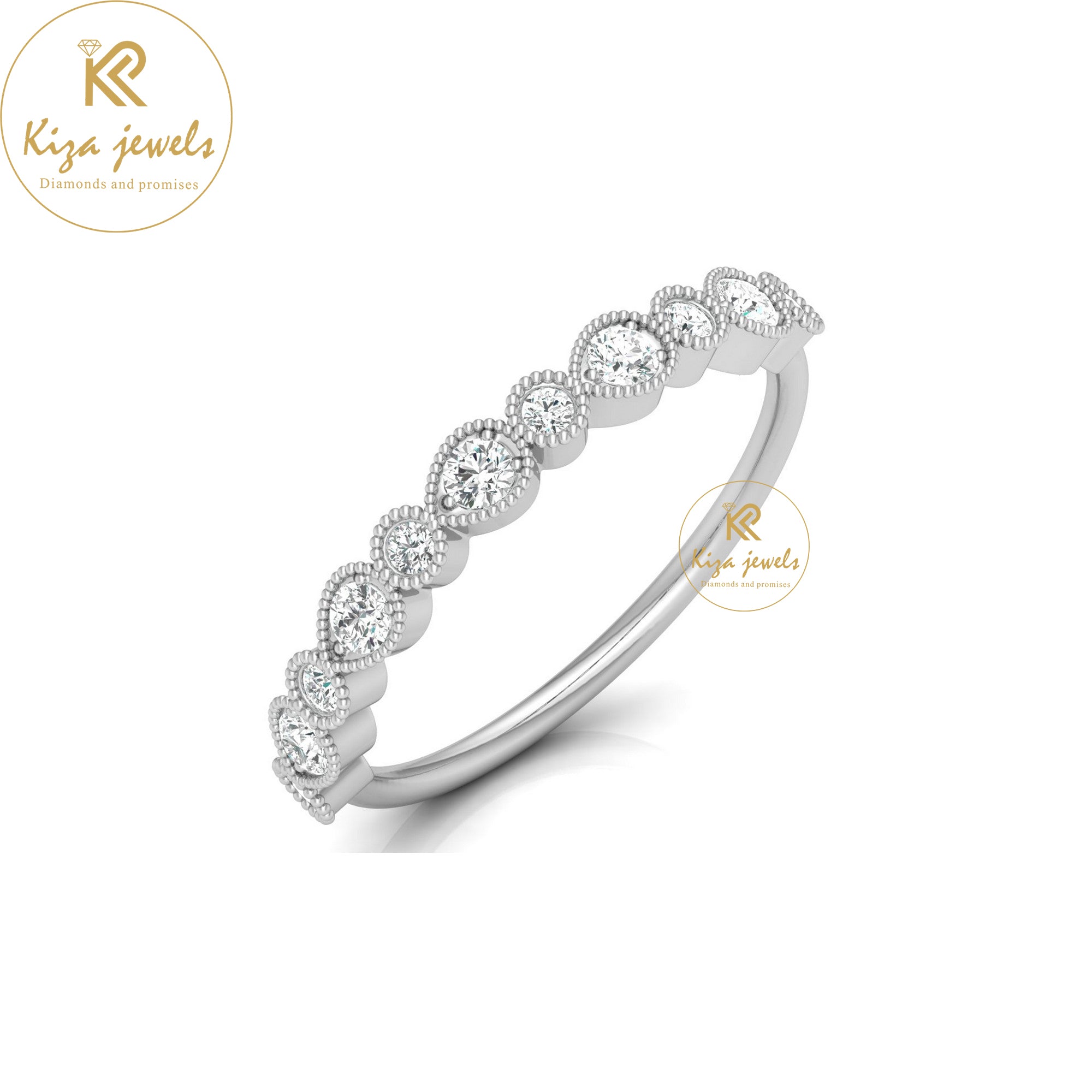 0.29 TDW Round Cut Women's Minimalist Diamond Ring