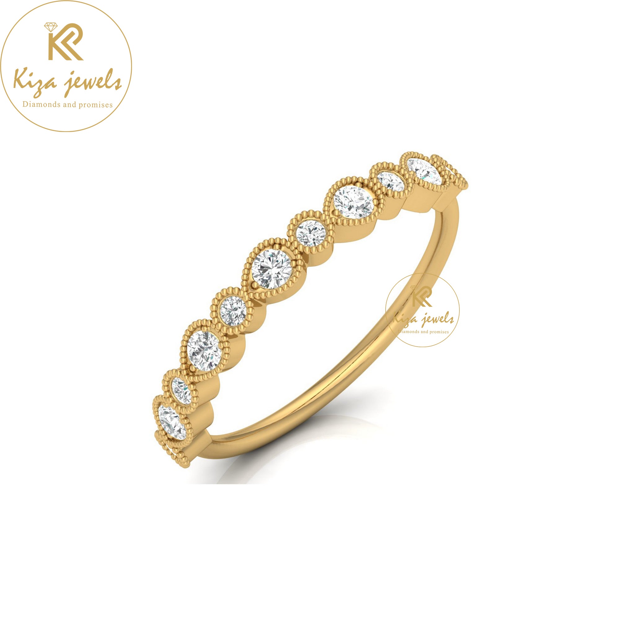 0.29 TDW Round Cut Women's Minimalist Diamond Ring