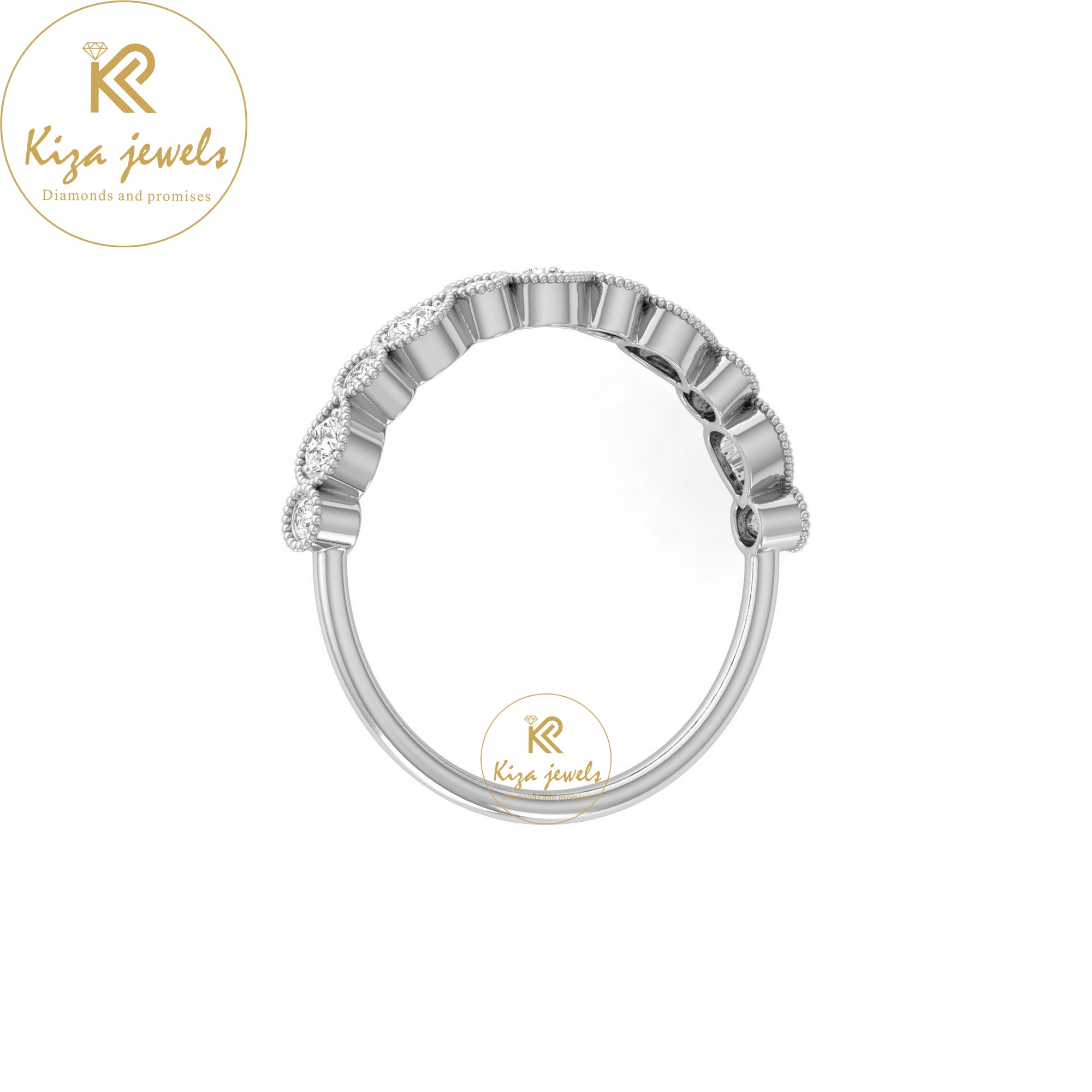 0.29 TDW Round Cut Women's Minimalist Diamond Ring