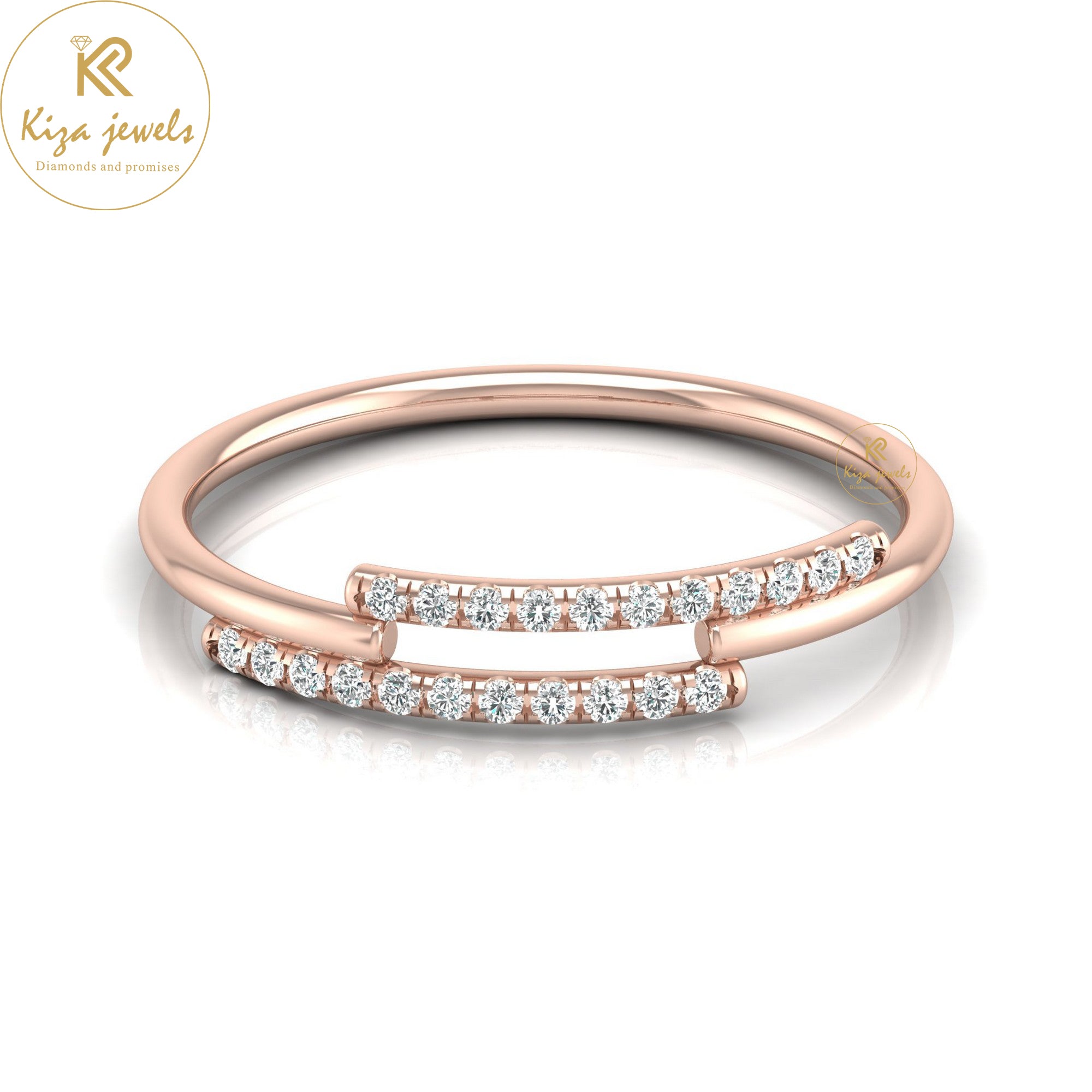 0.11 TDW Round Cut Minimalist Diamond Ring